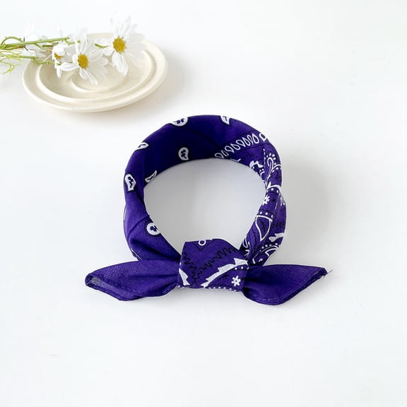 Women's Boho Bow Headbands Vintage Paisley Flower Printed Head Wrap Cute Hair Accessories Dark Purple One Size