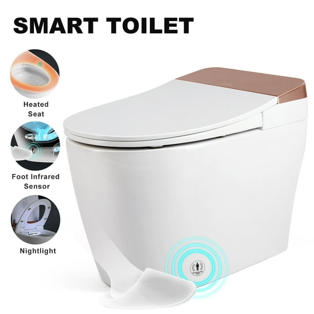 COSVALVE Smart Toilet, Heated Seat, Foot Kick Operation, Automatic Powerful Flush, Tankless