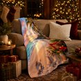 thumbnail image 3 of Christmas Sunset Beach with Palm Tree Lights, Festive Coastal Style for Beach Lovers, Wrapped Present Shore Scene and Christmas Gift, Cozy Flannel Blanket for Sofa and Bedroom, Holiday Home Decor, 3 of 9