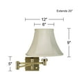 thumbnail image 4 of Barnes and Ivy Modern Swing Arm Wall Lamp with Cord Cover Antique Brass Plug-In Light Fixture Creme Fabric Bell Shade for Bedroom, 4 of 4