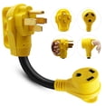 thumbnail image 3 of Homdec 50 Amp to 30 Amp RV Power Cord Adaptor 12 Inch, Dogbone Adapter RV Electrical Converter Cord Cable with Grip Handle, Waterproof Heavy Duty Power Adapter for Camper Van Trailer Motorhome, 3 of 15