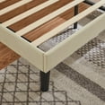 thumbnail image 5 of Taomika, Twin Size Upholstered Height-adjustable Platform Bed Frame with Wingback Headboard-Beige, 5 of 6