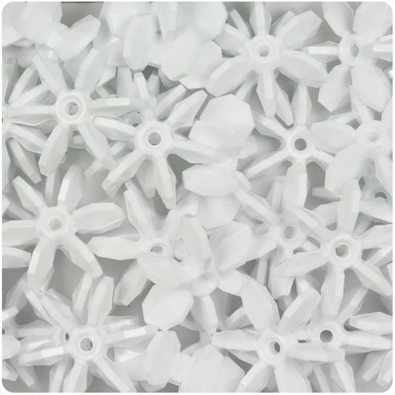 BeadTin White Opaque 25mm SunBurst Craft Beads (80pcs)