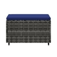 thumbnail image 2 of vidaXL Garden Footrest with Cushion Grey Poly Rattan, 2 of 4