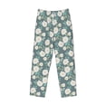 thumbnail image 6 of Uemuo Flower Pattern Men's Wide Leg Palazzo Lounge Pants with Pockets Light Weight Loose Comfy Casual Pajama Pants-Small, 6 of 9