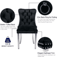 thumbnail image 3 of Dining Room Chairs with Velvet Fabric Dining Chairs with Chrome Stainless Steel Plating Legs, Backrest and Button Velvet Fabric Design,Luxury Home Furniture for Dining Room(Black Set of 2), 3 of 11