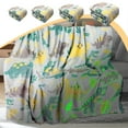 thumbnail image 7 of Steadline Glow in The Dark Dinosaur Flannel Blanket - Super Soft Kids Bed Throw with Leaves Pattern - Magical Light Up Fleece Blanket for Bedroom Decor - Machine Washable Cozy Blanket for Youngsters, 7 of 7