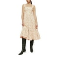 thumbnail image 1 of ZAXARRA Robe Midi Décontractée d'Été pour Femmes Couleur Unie/imprimé Floral Sans Manches Dos Nu à Volants Robe Trapèze Mode Soirée, 1 of 6