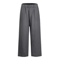 thumbnail image 5 of Women's Wide Leg Pants with Elastic Waist, Lightweight Breathable Loose Trousers for Summer Casual Beach Vacation, Flowy Palazzo, 5 of 5