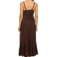 thumbnail image 2 of Sakkas Allie Stonewashed Embroidered Adjustable Spaghetti Straps Long Dress - Chocolate - S/M, 2 of 5