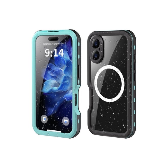 Magnetic Waterproof Case for iPhone 16, Built-in Screen Protector[IP68 Underwater][Upgrade Military Dropproof][Compatible with MagSafe] Full Body Shockproof Translucent Phone Cover