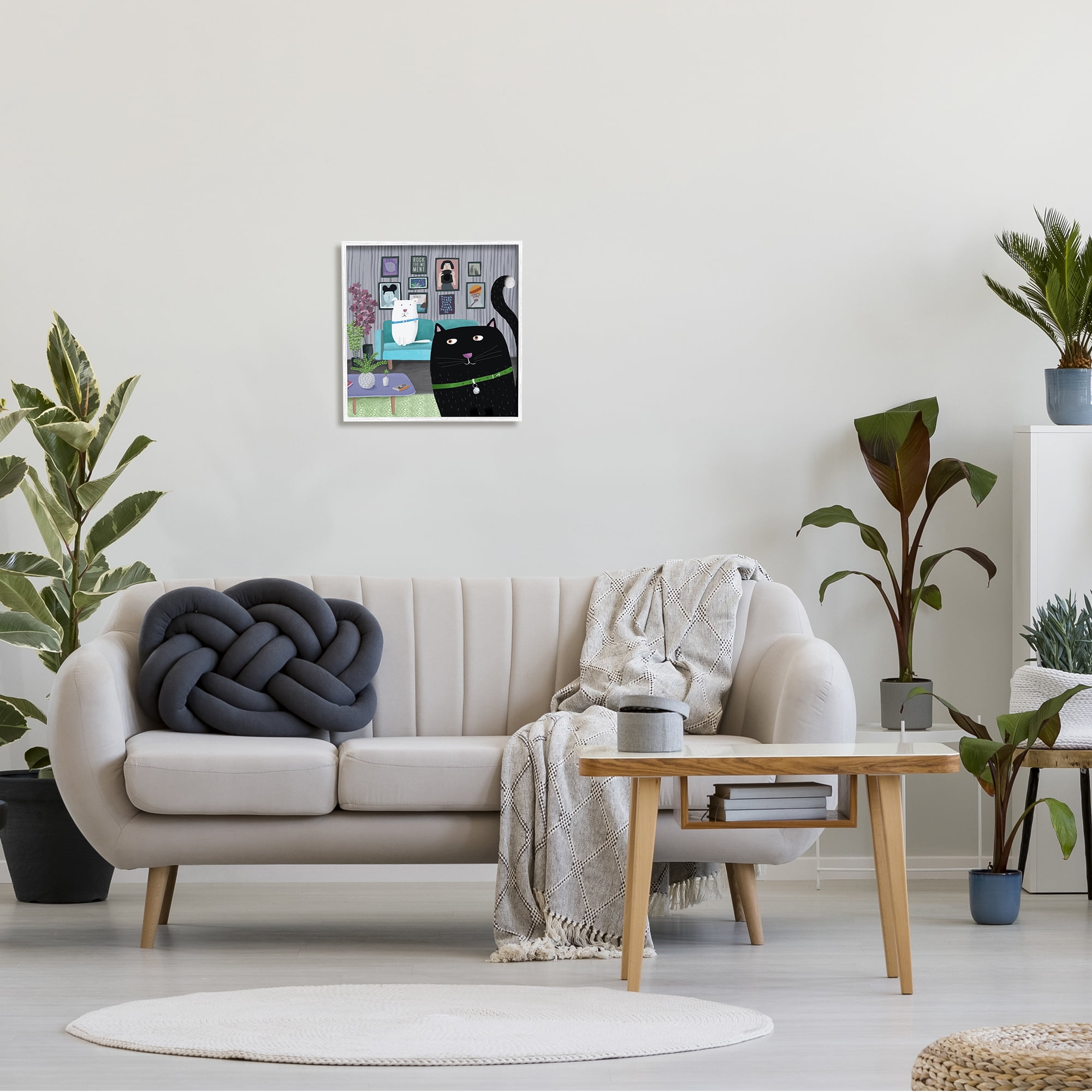 Stupell Industries Rock the Moment Phrase Family Pet Living Room, 17 x 17,Design by Carla Daly