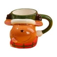 thumbnail image 3 of Taza de cerámica bonita, tazas de café navideñas, tazas de chocolate caliente, tazas esmaltadas para decoración de cafetería, regalos de Navidad, Ciervo, 3 of 8