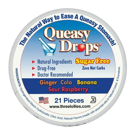 Three Lollies Queasy Drops Sugar-free 21pc