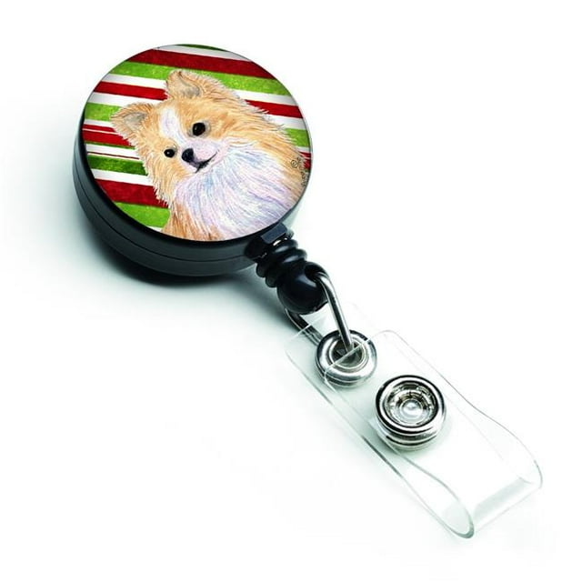 Chihuahua Candy Cane Holiday Christmas Retractable Badge Reel