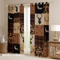 thumbnail image 2 of Homewish Jungle Deer Moose Curtains Pack of 2 (42x84 Each) for Men, Brown Camo Buffalo Curtains Blackout, Rustic Hunting Theme Bedroom Curtains, Blackout Curtains Bedroom Decor, 2 of 6
