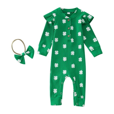 

Baby Sleepers Gender Neutral Newborn Clothes Baby Girl Onesies Crawling suit onesie baby prints Green 70