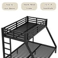 thumbnail image 5 of Bellemave Twin XL Over Queen Size Bunk Bed Frame Heavy-Duty Metal Bunk Bed Frame with 2 Ladders and Guardrails Space-saving Queen Bunk Beds for Adults, Teens, Black, 5 of 9