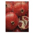 thumbnail image 3 of Designart "Fruit Pomegranate Red Painting III" Farmhouse Print on Natural Pine Wood, 3 of 5
