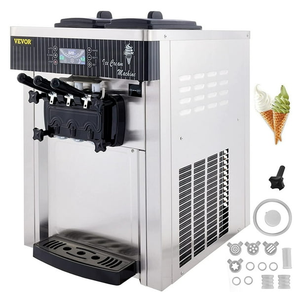 VEVORbrand Commercial Ice Cream Machine 2028L/H Soft Serve with LED Display Auto Clean 3