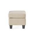 thumbnail image 3 of Benjara Ottoman, Beige Linen, 18x24 Cushioned Seat, Brown Birch Wood Legs, 3 of 5