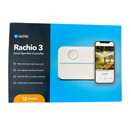 Rachio 3 (3rd Generation) Wi-Fi Smart Sprinkler Controller with Hyperlocal Weather Intelligence, 12 Zones