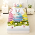 thumbnail image 3 of Erosebridal Funny Easter Eggs Kids Twin Sheet Sets,Colorful Blossom Flowers Cute Daisy Bedding For Girls 3-Piece, 3 of 6