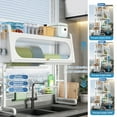 thumbnail image 4 of Leadrop Over the Sink Dish Drainer Drying Rack 3 Tier Over Sink Dish Rack with Cover Kitchen Sink Shelf Organized Height Adjustable Dish Rack for Dishes, Glasses, Bowls, and Cutlery, 4 of 8