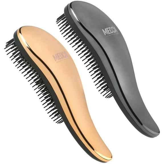 MEDca Detangling Brushes Gold & Silver Set Pain-Free Hair Brush Straightener