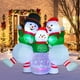 thumbnail image 1 of Wothfav Muñeco de nieve inflable de Navidad de 8 pies, decoración al aire libre, muñeco de nieve con dos pingüinos, luces LED integradas para vacaciones al aire libre, fiesta interior, jardín, jardín, 1 of 4