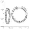 thumbnail image 2 of Real 14kt White Gold Diamond Round Hoop With Safety Clasp Earrings; for Adults and Teens; for Women and Men, 2 of 2