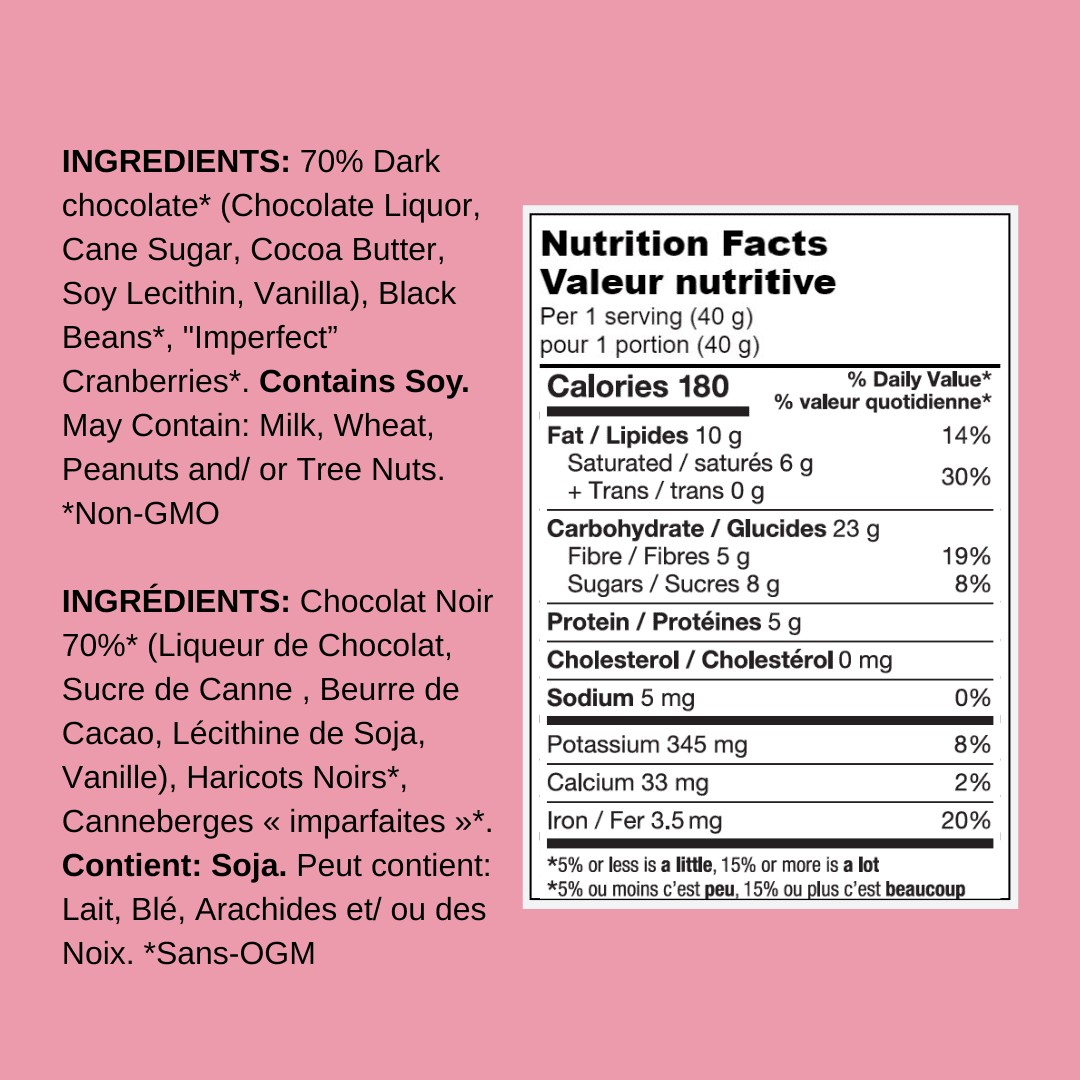 Remix Snacks Bean Bark Cranberry Dark Chocolate 100g, 70% dark chocolate