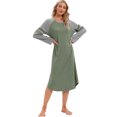 thumbnail image 5 of Baywell Women's Long Nightgowns Raglan Long Sleeve Crewneck Nightshirt Lounge Dress Oversized Sleepwear Full Length Pajamas Dress Ultra-Soft Nightdress S-3XL, 5 of 7