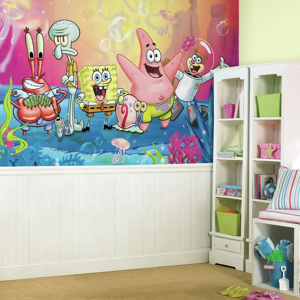 RoomMates Decor SpongeBob Squarepants Animation Orange Spray and Stick