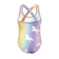 thumbnail image 5 of Uorisanigo Colorful Dream Horse Little Girls Swimsuits Size 9-10 One Piece with Crossback Straps Beach Swimming Suit Quick Dry Athletic Bathing Suit Swimwear, 5 of 7
