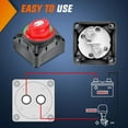 thumbnail image 5 of Nilight ON Off Battery Switch 12V 24V 48V 600A High Current Heavy Duty Battery Power Cut Master Switch Disconnect Isolator for Truck Vehicle Trailer RV Marine Boat Yacht,Red, 5 of 9