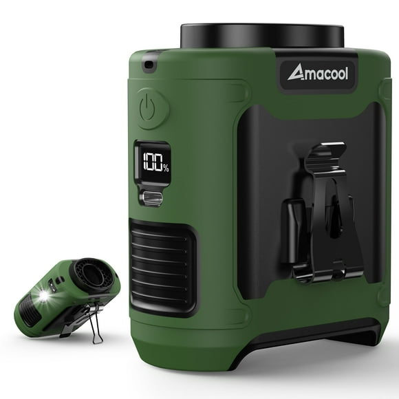 Ventilador de cintura AMACOOL portátil con clip, 10000 mAh, con luz de 40 h