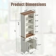 thumbnail image 7 of HARIPUL 72" Tall Bookcase Floor Standing with Drawer and Door, 6 Tier Wooden Storage Bookshelf for Living Room Home Office, Antique White, 7 of 7