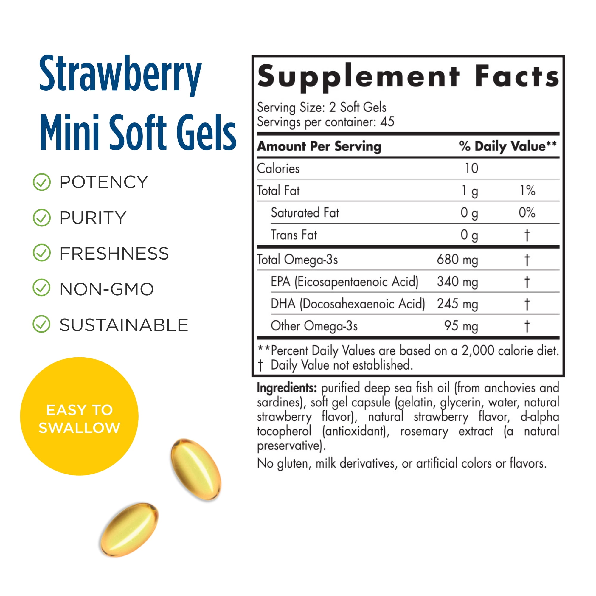 Nordic Naturals Ultimate Omega-3, Junior, 680 mg, Mini Soft Gels, Strawberry - 90 mini soft gels