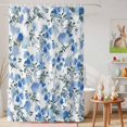 thumbnail image 6 of Shower Curtain Blue Floral Shower Curtains for Bathroom Decor, Waterproof Polyester Shower Curtain Set with Hooks, Standard Size 72" x 72" Lead Watercolor Flowers, 6 of 9