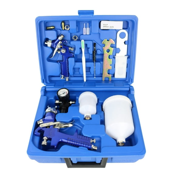 Juego de pistolas pulverizadoras HVLP Air Gravity Feed Hotorda, 0,8 mm, 150 ml y 1,4 mm, 600 ml