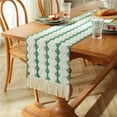 thumbnail image 5 of Boho Table Runner with Tassels Home Decorate Christmas Macrame Cotton Linen Woven Table Runner Kitchen Dining Table Party, 5 of 7