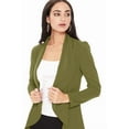 thumbnail image 4 of Women's Elegant Solid Stretch Open Front Long Sleeve Blazer Jacket, 4 of 5