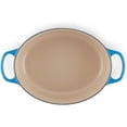 thumbnail image 4 of Le Creuset Signature Enamelled Cast Iron 29cm Oval Casserole Dish With Lid, Blue, 4 of 5