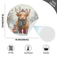 thumbnail image 5 of 15 Inch Round Grid Plate Mats Heat Non-Slip Resistant PVC Placemats for Kitchen Dining Table Decor Cow Wearing Christmas Hat 6PCS, 5 of 5