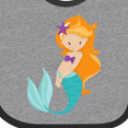 thumbnail image 4 of Inktastic Cute Little Mermaid, Orange Hair, Purple Sea Star Girls Baby Bib, 4 of 4