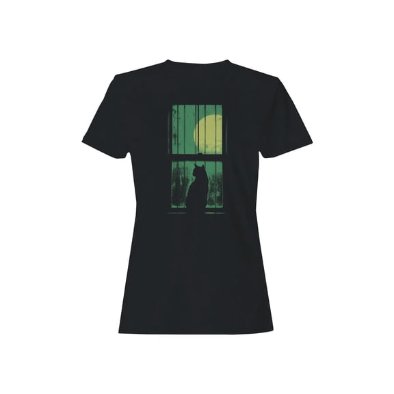 Cat Silhouette Full Moon Women's T-shirt