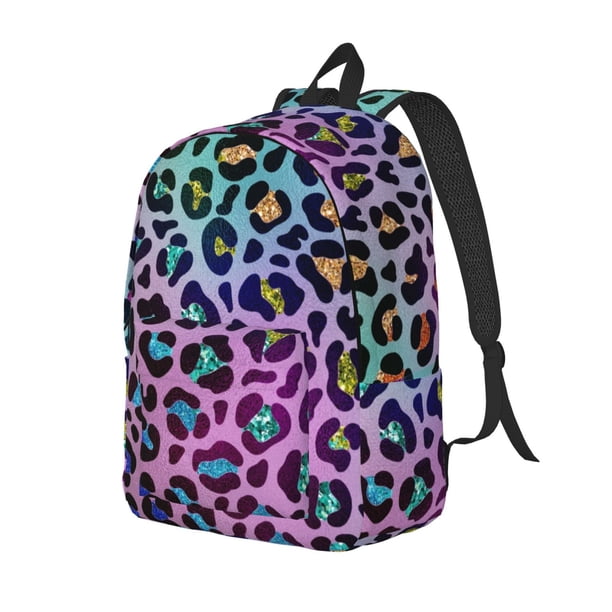 Easygdp Rainbow Animal Skin Mochila de Lona Resistente para Laptop, Compatible con Laptops de 15 a 17 pulgadas, Ideal para Escuela, Trabajo y Viajes-Medium