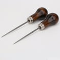 thumbnail image 4 of 2 Pcs Solid Wood Handle Drillable Awl Leather handle awl; gourd Craft Cloth Professional Stitching Sewing Repair Tools, 4 of 9