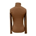 thumbnail image 4 of Womens Sweaters Quarter Zip Knit Long Sleeve Business Casual Pullover Tops 2025 Fall Fashion Work Outfits Light Brown 2XL, 4 of 5